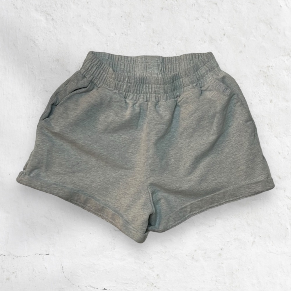 meshki heather grey booty shorts